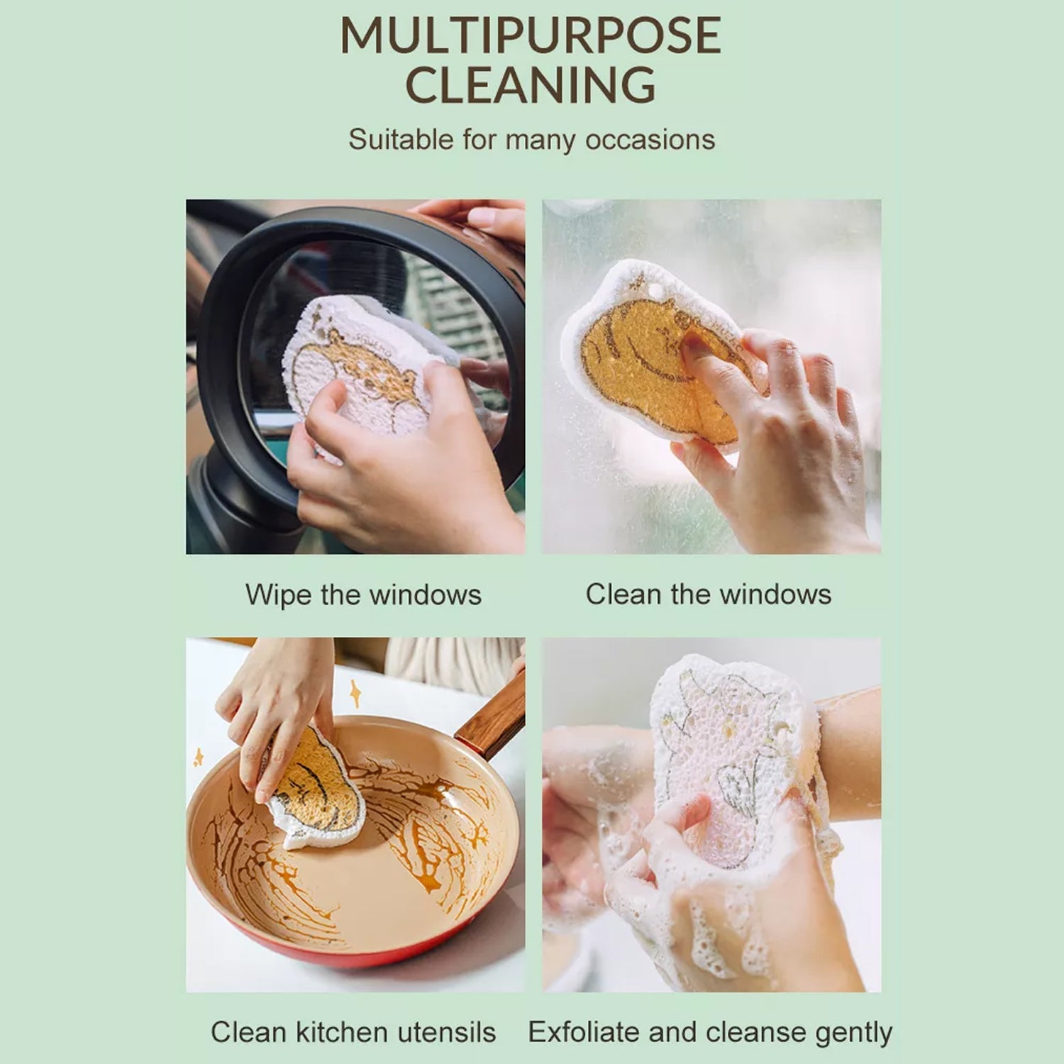 6428A Compressed Wood Pulp Sponge. Creative Cartoon Design Scouring Pad Dishwashing Absorbing Pad. Kitchen Cleaning Tool. DeoDap 6428A Compressed Wood Pulp Sponge. Creative Cartoon Design Scouring Pad Dishwashing Absorbing Pad. Kitchen Cleaning Tool. DeoDap